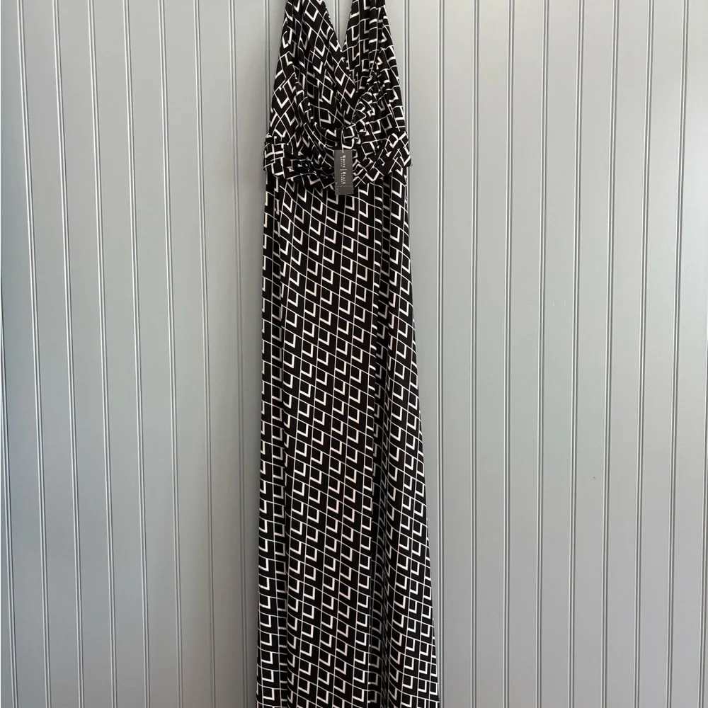 WHBM Black and White Geometric Print Dress Size 0
